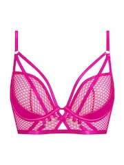 Ann Summers Pink Evoke PU & Mesh Non Pad Plunge Bra - Image 5 of 5