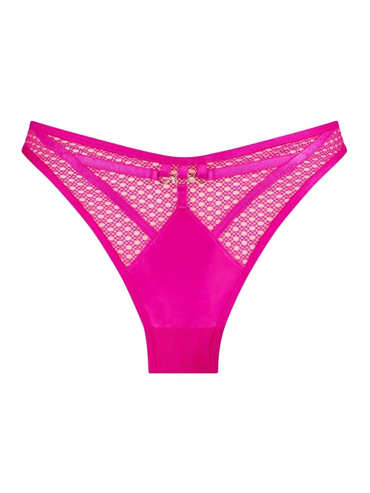 Ann Summers Pink Evoke PU & Mesh Brazilian Knickers - Image 5 of 5