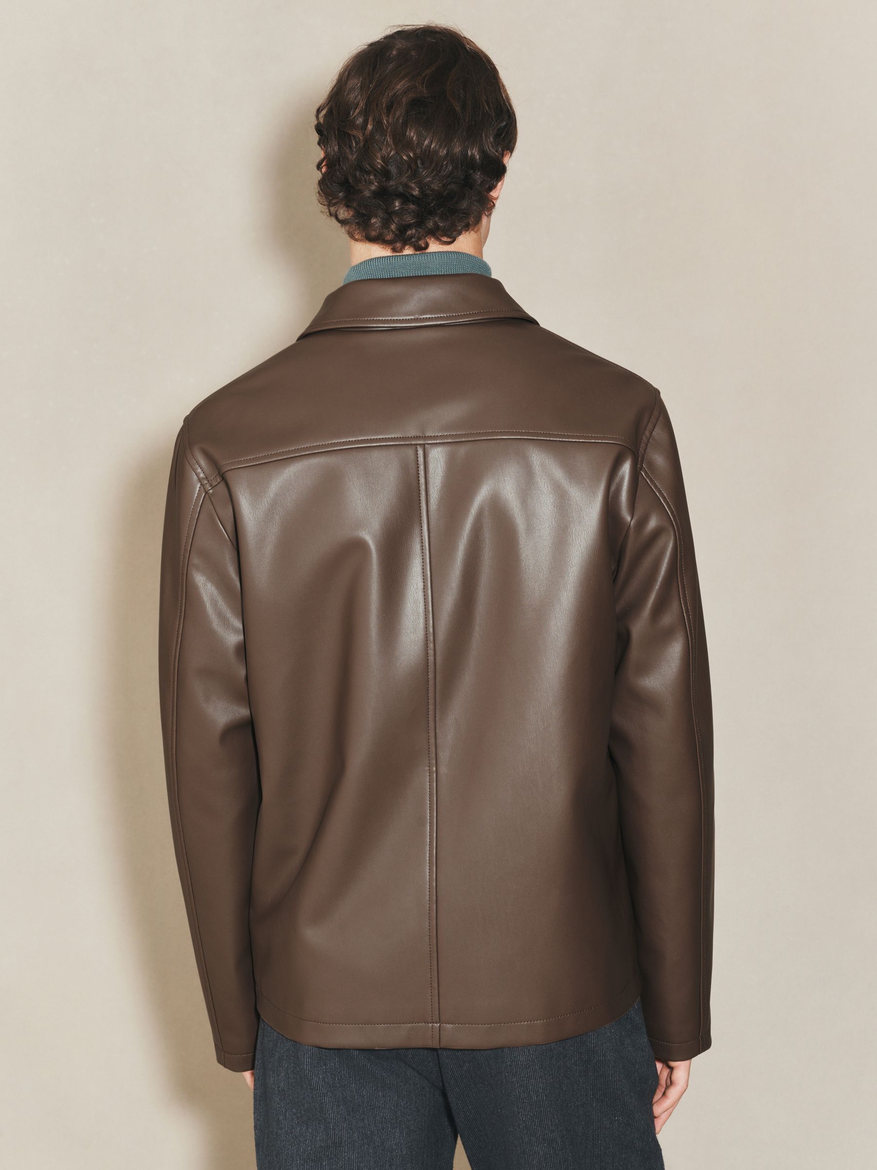 Buy Brown EDIT Faux Leather Jacket from the Next UK online shop