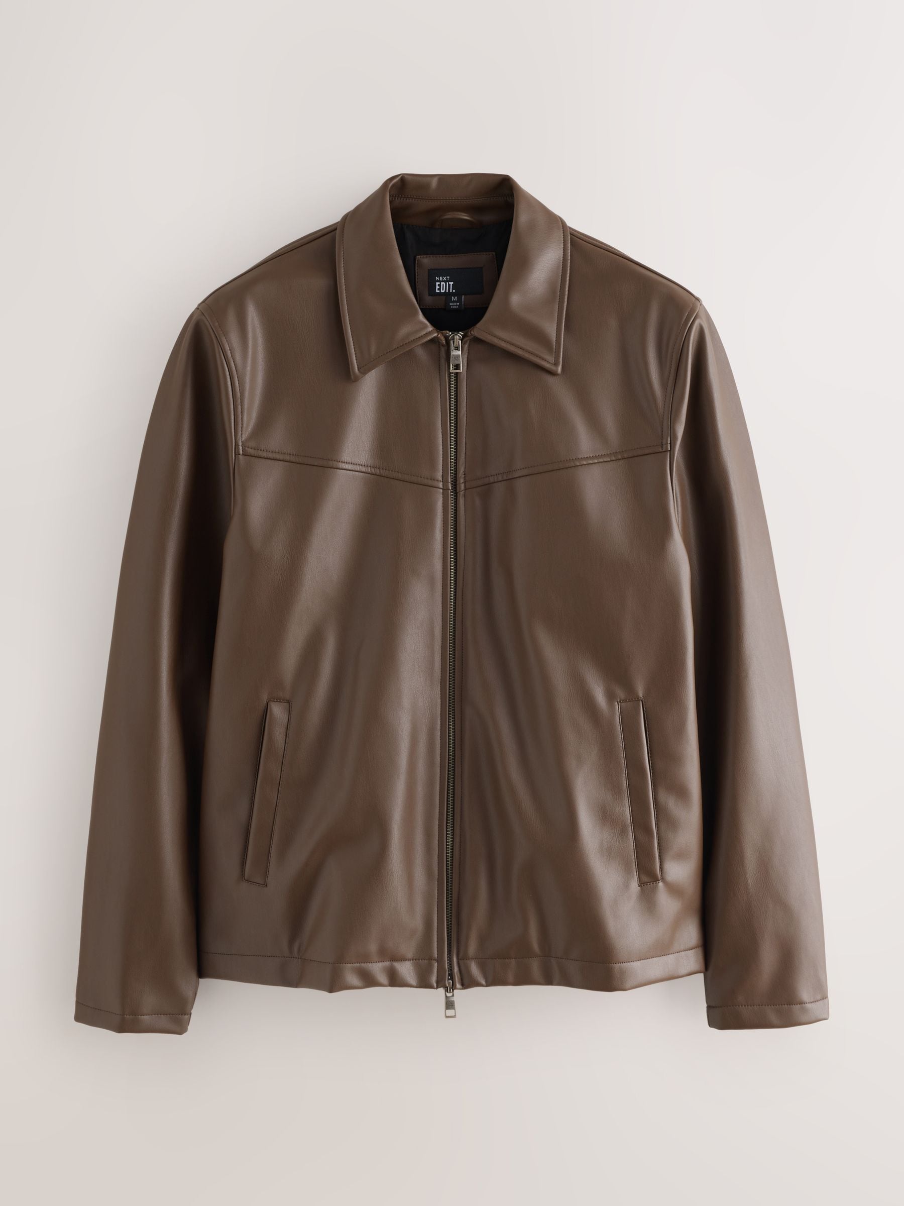 【えいぼー】leather jacket Buy Brown EDIT Faux Leather Jacket from the Next UK online shop