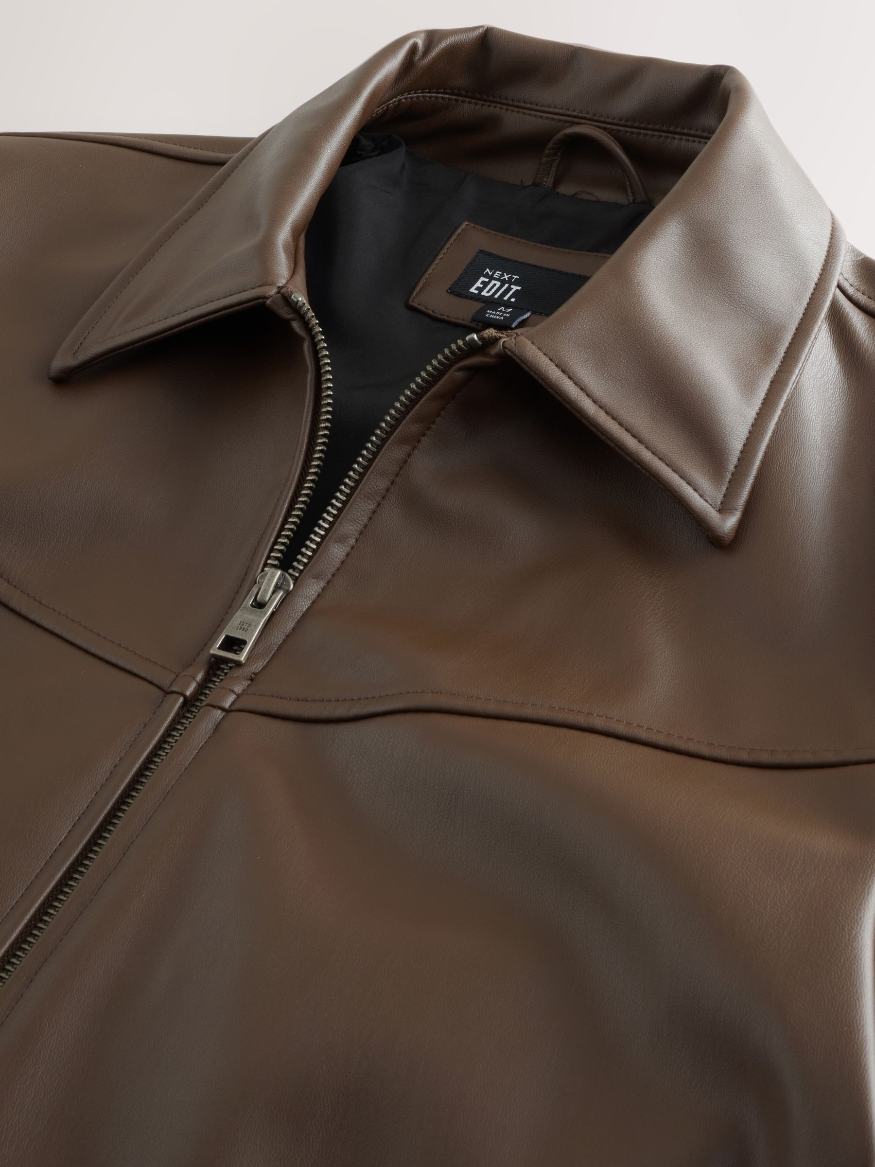 ジャケット・アウター theredthread fake leather jacket brown Faux Leather Jacket Women Brown Pleather Bomber Jacket Oversized