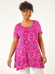 Roman Curve Paisley Print Bar Back T-Shirt - Image 4 of 5