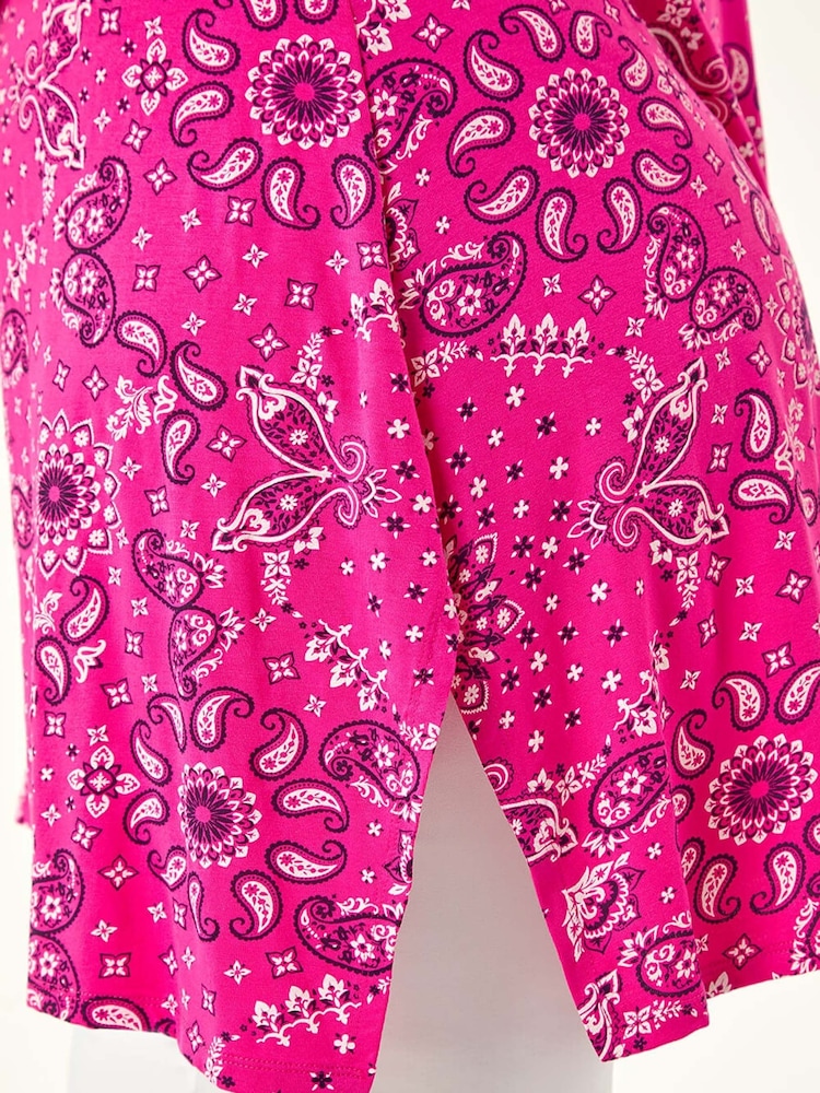 Roman Curve Paisley Print Bar Back T-Shirt - Image 5 of 5