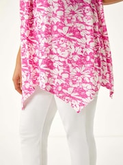 Blusa túnica floral Roman curve Hanky hem - Imagem 5 de 5