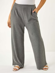 Roman Grey Curve Pinstripe Elastic Waist Trousers - Image 4 of 5