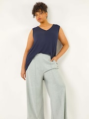 Roman Grey Curve Front Pleat Trousers - Image 1 of 5