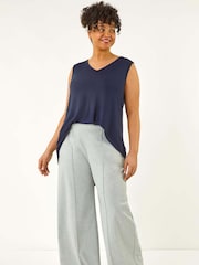 Roman Grey Curve Front Pleat Trousers - Image 2 of 5