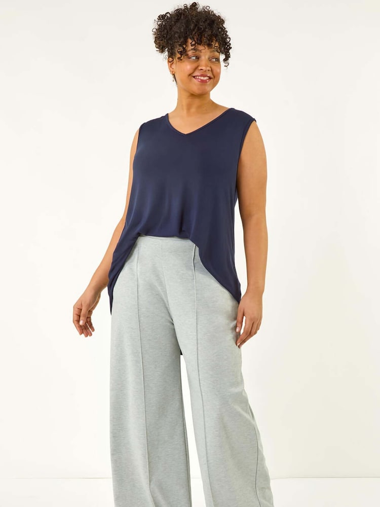 Roman Grey Curve Front Pleat Trousers - Image 2 of 5