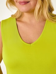 Roman Light Green Curve Swing V-Neck Vest Top - Image 5 of 5