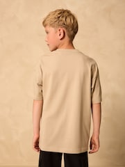 Stone/Orange Skull Relaxed Fit Short Sleeve Graphic Print T-Shirt (3-16yrs) - Image 3 of 7
