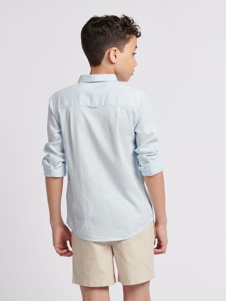 U.S. Polo Assn. Blue Boys Linen Blend Shirt - Image 2 of 8