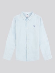 U.S. Polo Assn. Blue Boys Linen Blend Shirt - Image 6 of 8