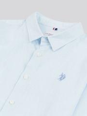 U.S. Polo Assn. Blue Boys Linen Blend Shirt - Image 8 of 8