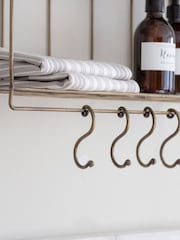 Garden Trading Antique Brass Bompton Wall Rack - Image 2 of 4