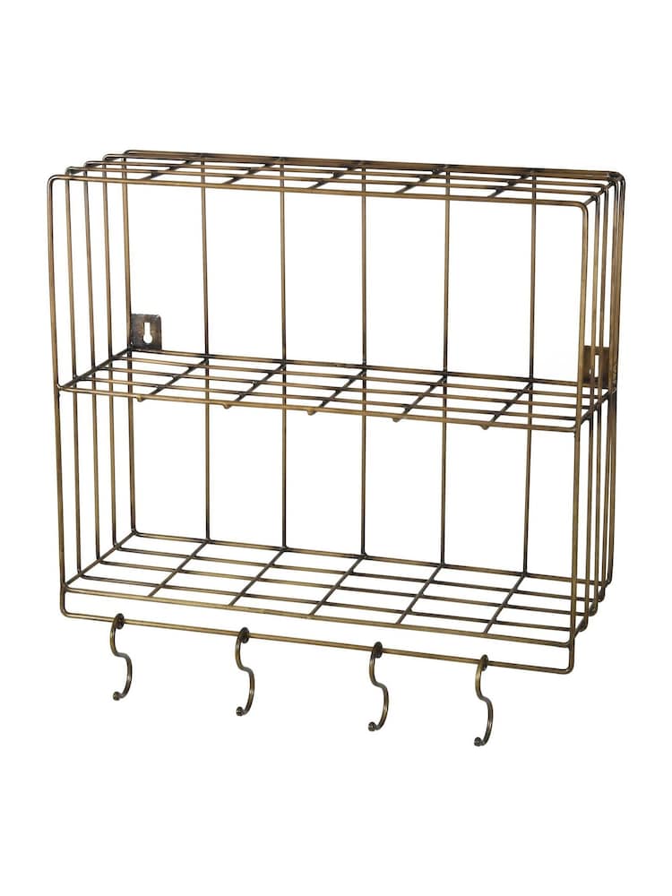 Garden Trading Antique Brass Bompton Wall Rack - Image 4 of 4