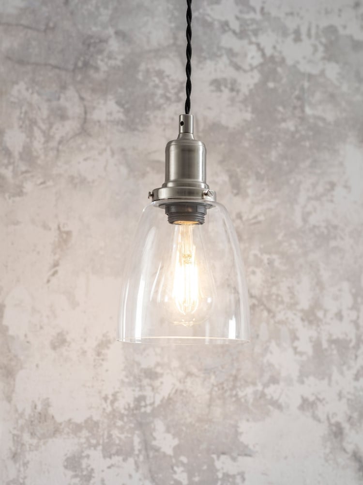Garden Trading Satin Nickle Hoxton Domed Pendant Light - Image 1 of 3