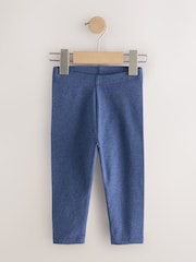 Blue Denim Plain Leggings (3mths-7yrs) - Image 1 of 4