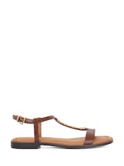 بني - صندل مسطح بتصميم حرف T تشكيلة Lollipops من Dune London - Image 2 of 6