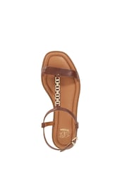 بني - صندل مسطح بتصميم حرف T تشكيلة Lollipops من Dune London - Image 3 of 6