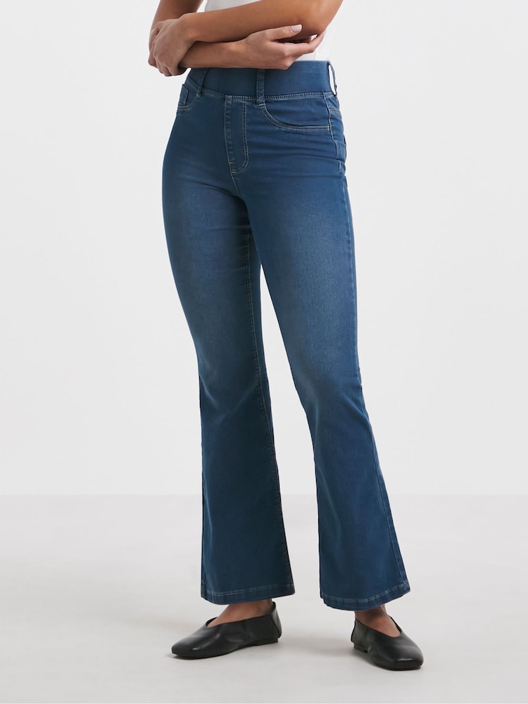Simply Be Blue Flared Pull On Jeggings - Image 1 of 4