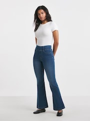 Simply Be Blue Flared Pull On Jeggings - Image 3 of 4