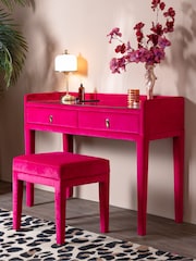 Luxe Needlecord Velvet Harrys Pink Starlet Console Dressing Table and Stool - Image 1 of 10