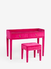 Luxe Needlecord Velvet Harrys Pink Starlet Console Dressing Table and Stool - Image 7 of 10