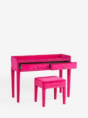 Luxe Needlecord Velvet Harrys Pink Starlet Console Dressing Table and Stool - Image 8 of 10