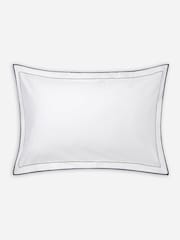Jasper Conran London White Charcoal 800 Thread Count 100% Cotton Piped Oxford Pillowcase - Image 3 of 4