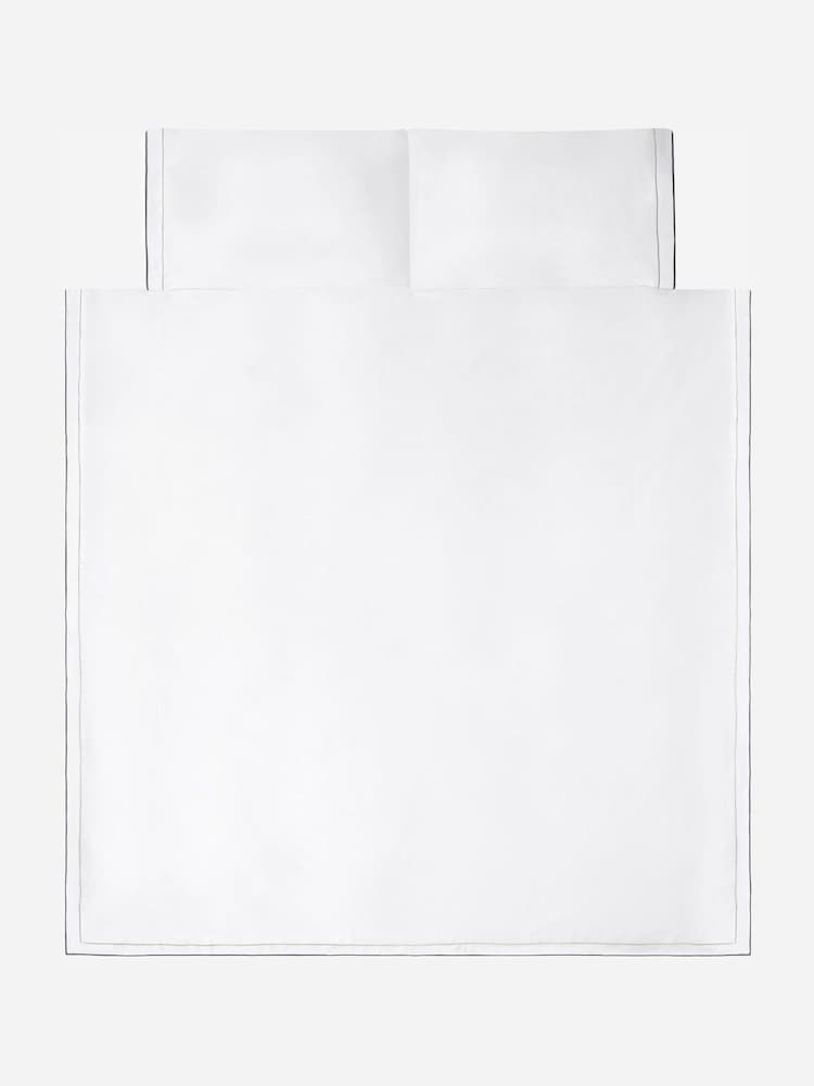 Jasper Conran London White Charcoal 800 Thread Count 100% Cotton Duvet Cover - Image 4 of 4