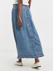 JD Williams Blue Button Front Denim Skirt - Image 2 of 4