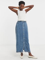 JD Williams Blue Button Front Denim Skirt - Image 3 of 4
