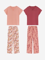 JD Williams Pink Pyjamas Set 2 Pack - Image 1 of 5