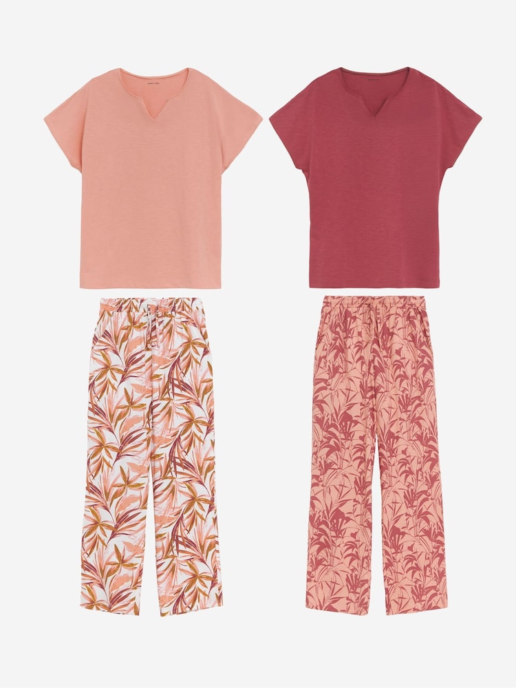 JD Williams Pink Pyjamas Set 2 Pack - Image 1 of 5