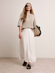 Anthology By JD Williams Natural Loose Stitch Boxy Short Sleeve Jumper - Image 4 of 5