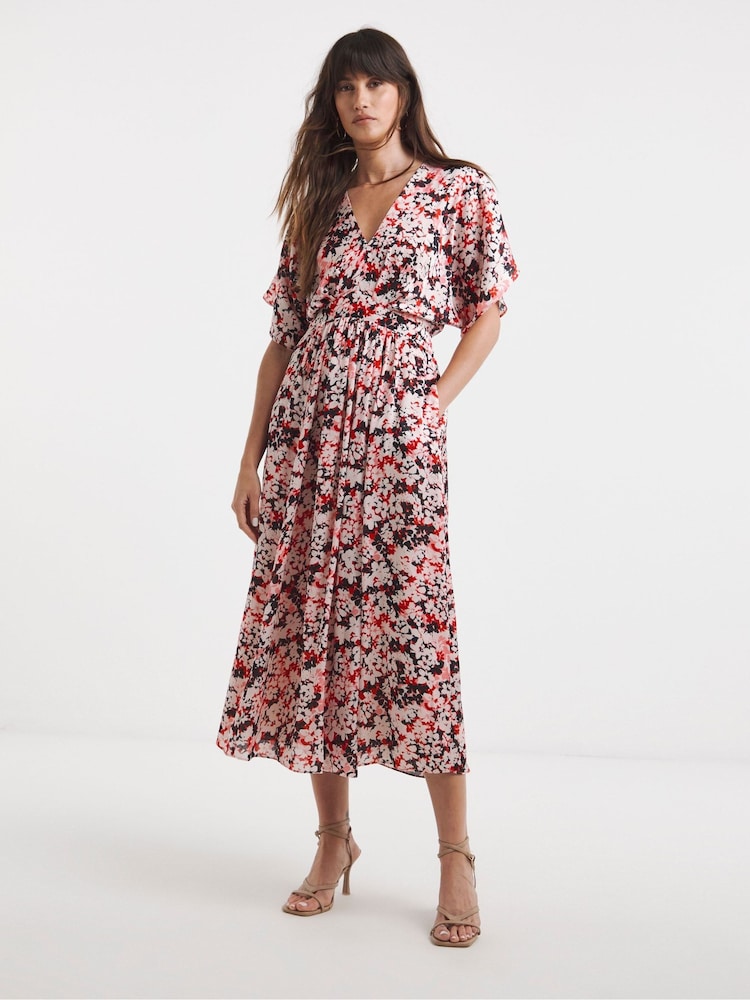 JD Williams Pink Satin Yoryu Kimono Dress - Image 1 of 4