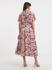 JD Williams Pink Satin Yoryu Kimono Dress - Image 2 of 4