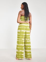 JD Williams Green Shirred Bandeau Beach Jumpsuit - Image 3 of 5