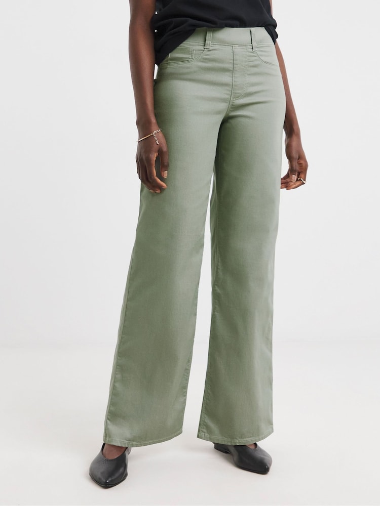 JD Williams Green Wide Leg Jegging - Image 1 of 4