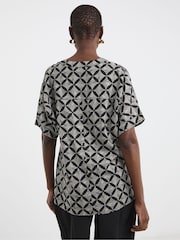 JD Williams Black Crochet Trim Pop Over Top - Image 2 of 4