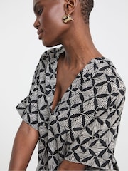 JD Williams Black Crochet Trim Pop Over Top - Image 3 of 4