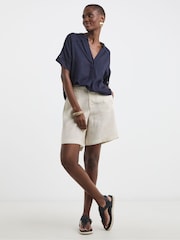 JD Williams Blue Crochet Trim Pop Over Top - Image 5 of 6