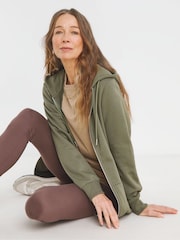 JD Williams Green Longline Zip Up Hoodie - Image 1 of 4