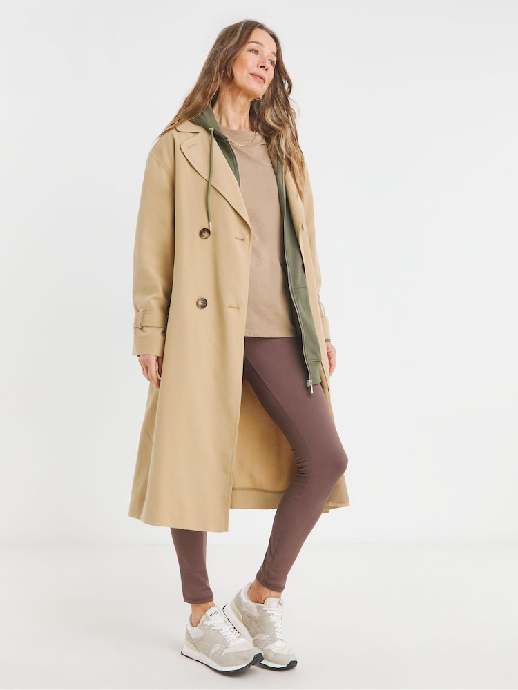 JD Williams Green Longline Zip Up Hoodie - Image 4 of 4