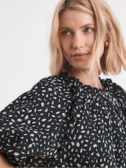 JD Williams Black 100% Cotton Frill Detail Maxi Dress - Image 4 of 5