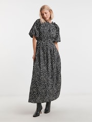 JD Williams Black 100% Cotton Frill Detail Maxi Dress - Image 5 of 5