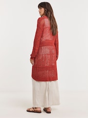 JD Williams Orange Tie Front Maxi Cardigan - Image 3 of 4