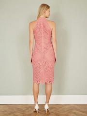 Yumi Pink Lace Halter Neck Dress - Image 4 of 5