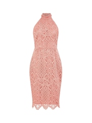Yumi Pink Lace Halter Neck Dress - Image 5 of 5