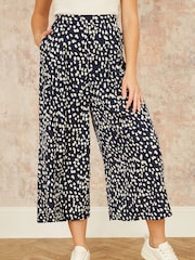 Yumi Blue Dash Print Culottes - Image 2 of 5